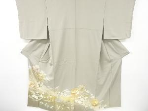 リサイクル　金彩　雪輪に草花模様刺繍色留袖